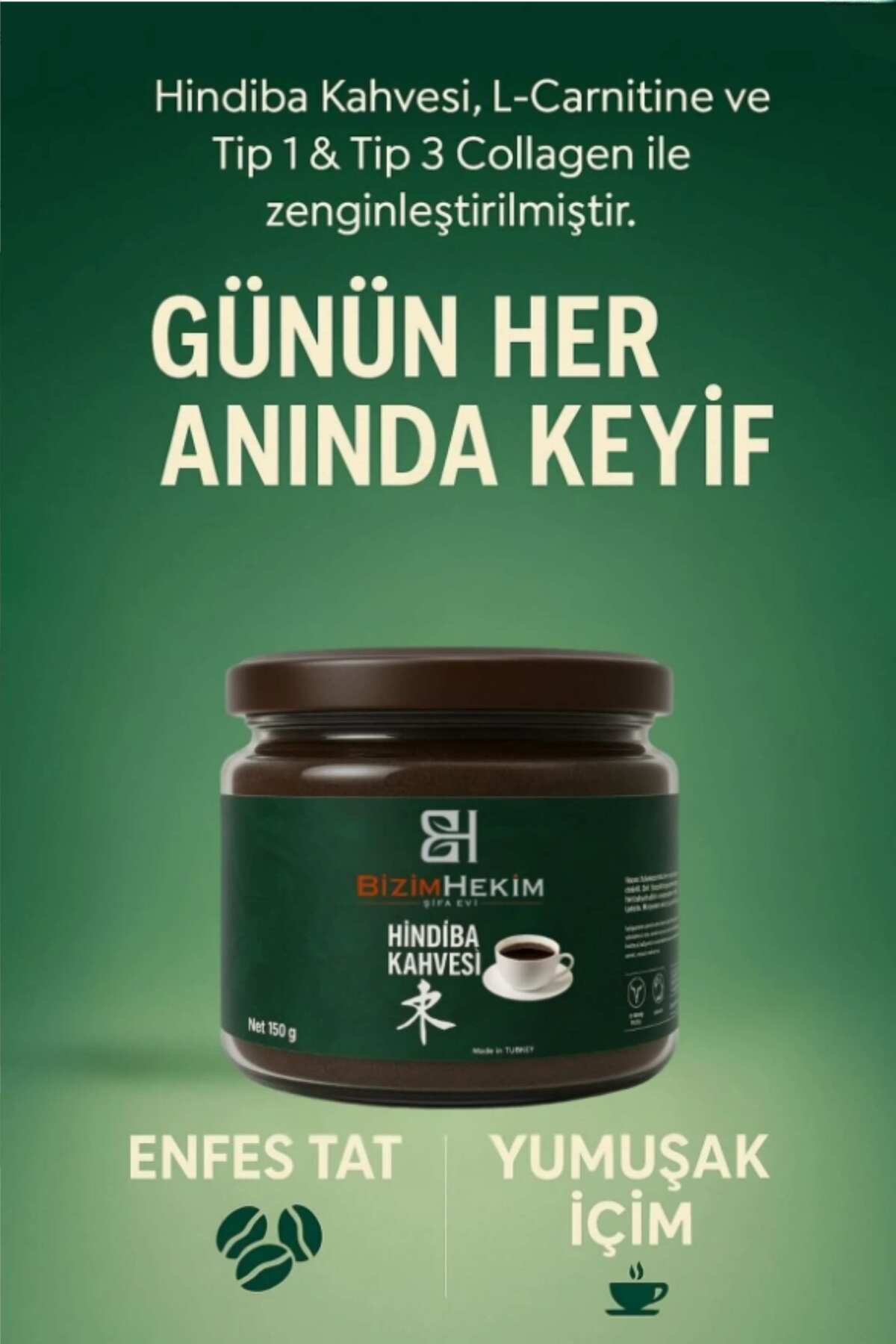 Hindiba Kahvesi Detox Karışımı | L-Carnitinli, Tip1 & Tip3 Kollajen İçerikli Özel Formül - 150 g