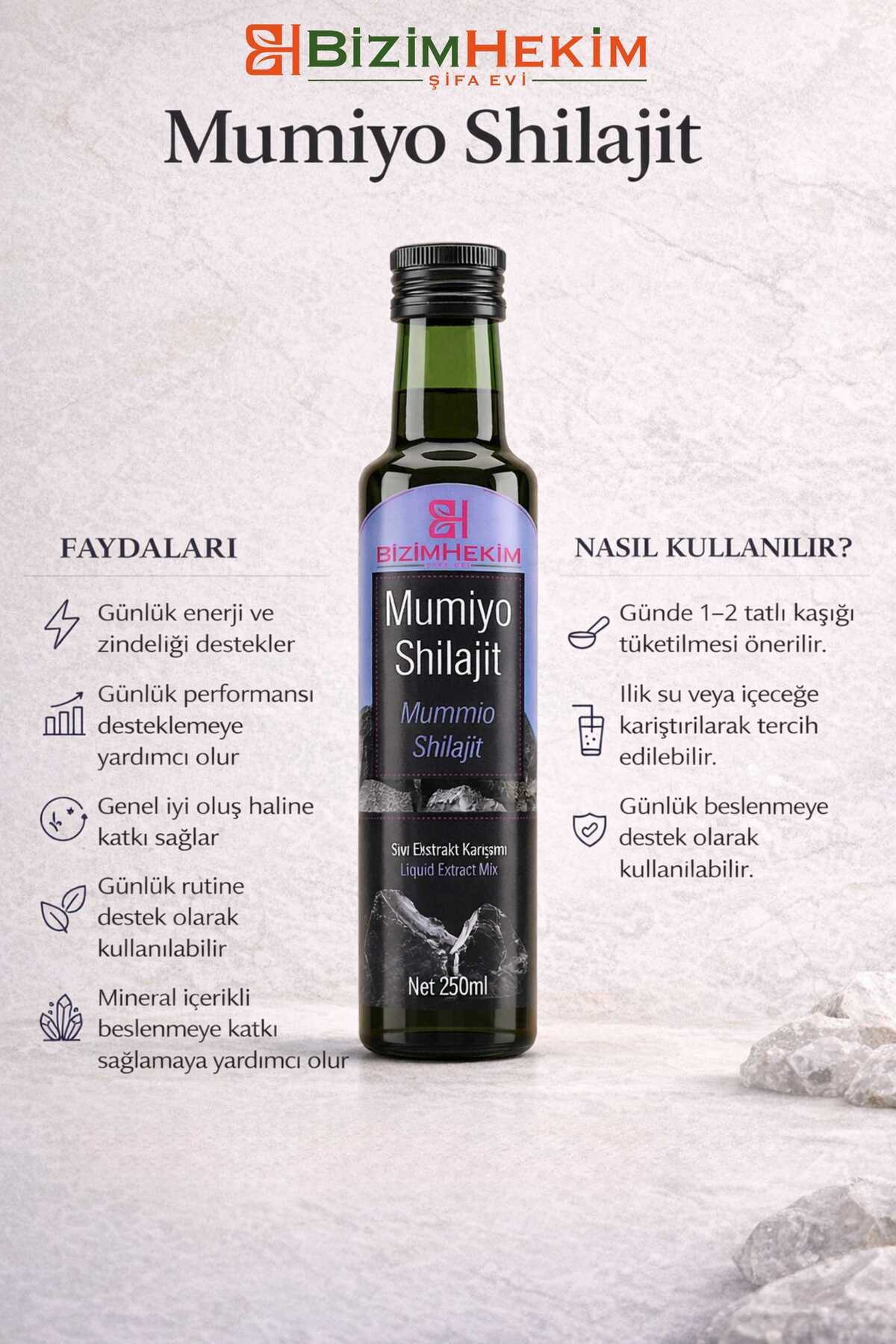 BizimHekim Mumiyo Shilajit Takviye Edici Gıda 250 ml