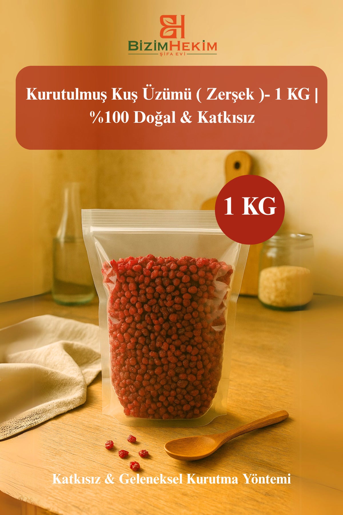 Kurutulmuş Kuş Üzümü ( Zerşek )- 1 KG | %100 Doğal & Katkısız