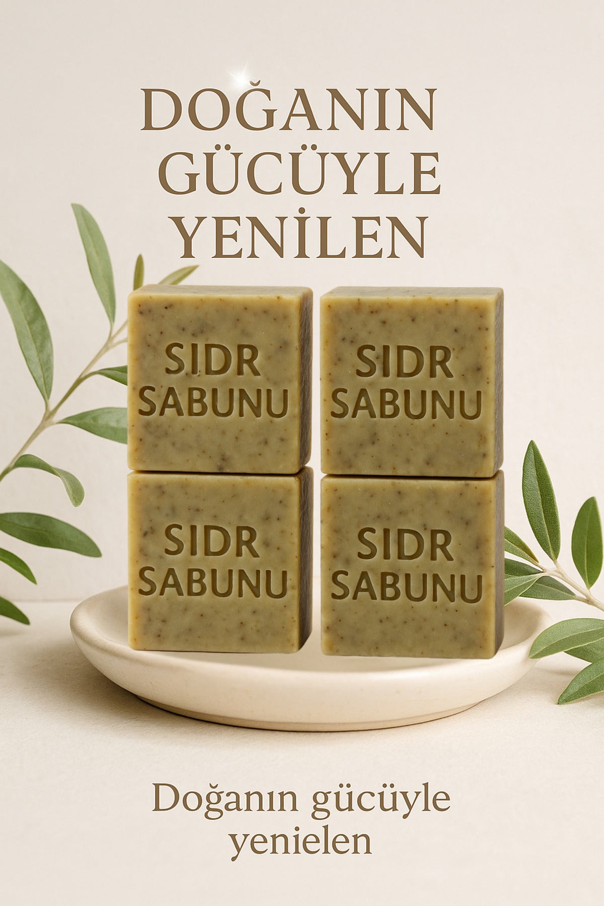 %100 Doğal Sidr Sabunu 1 Kg (8 ADET) – El Yapımı, Arabistan Kirazı Özlü, Manevi Temizlik