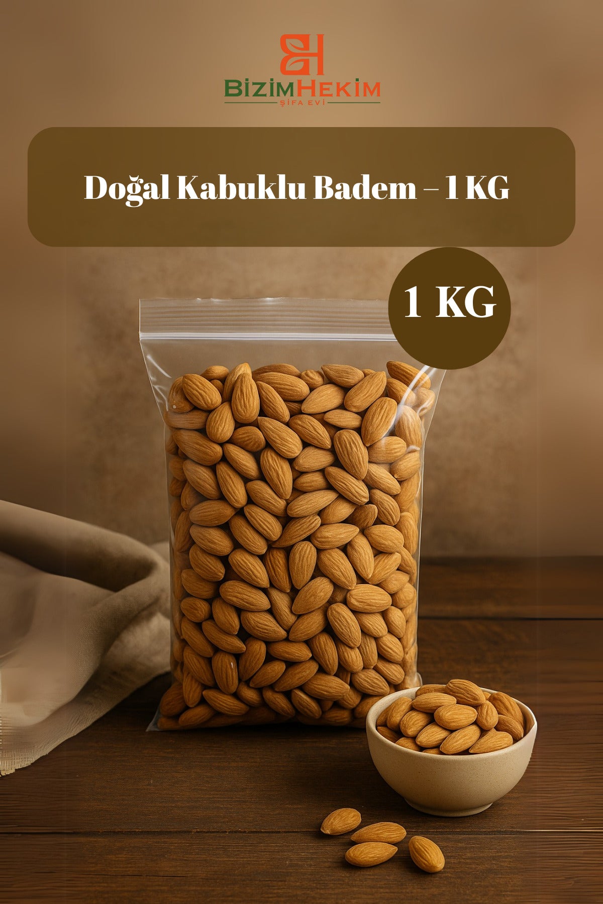 Doğal çiğ Badem – 1 KG