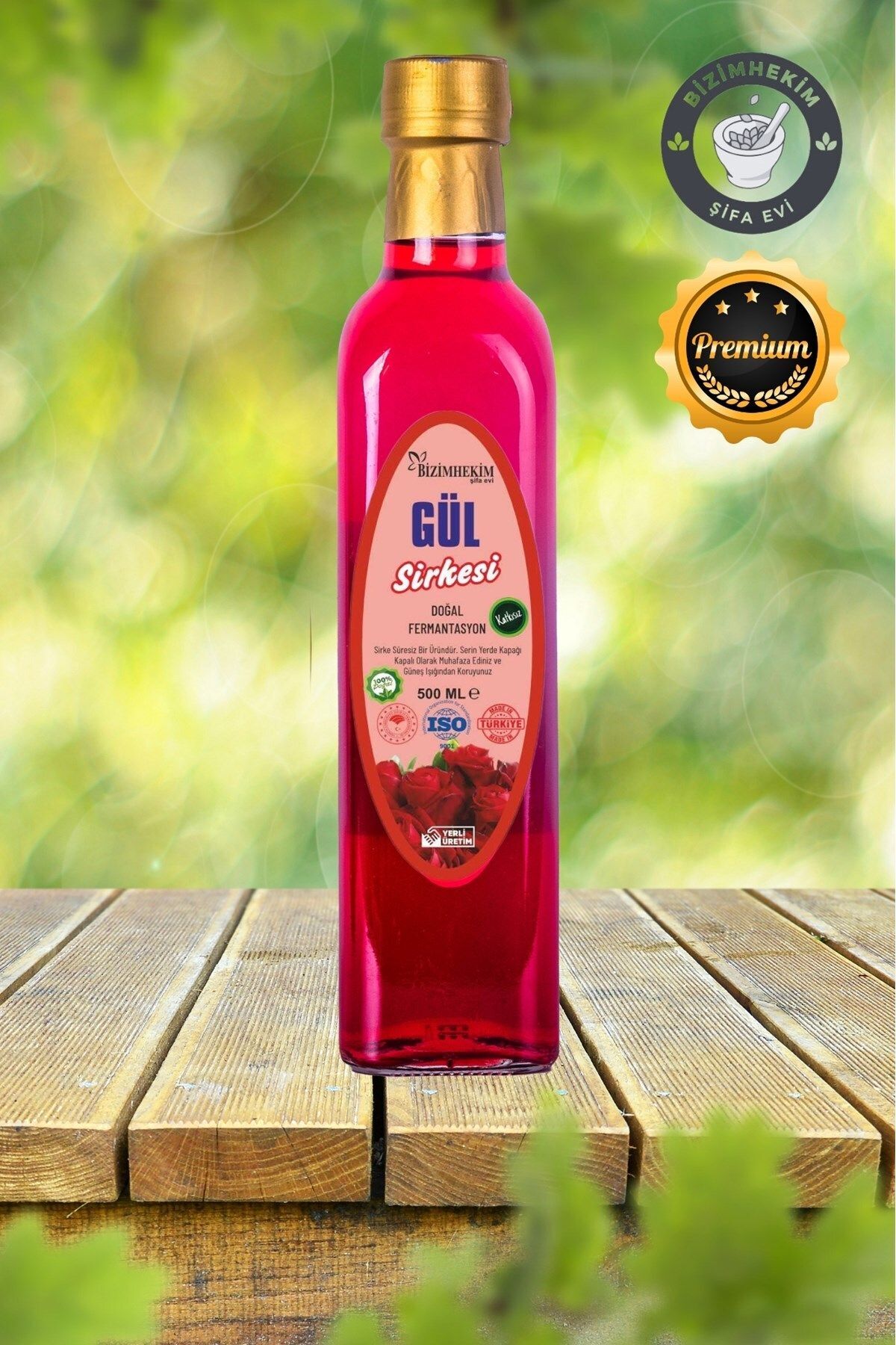 Gül Sirkesi %100 Doğal Fermantasyon Rose Vinegar 500 ml