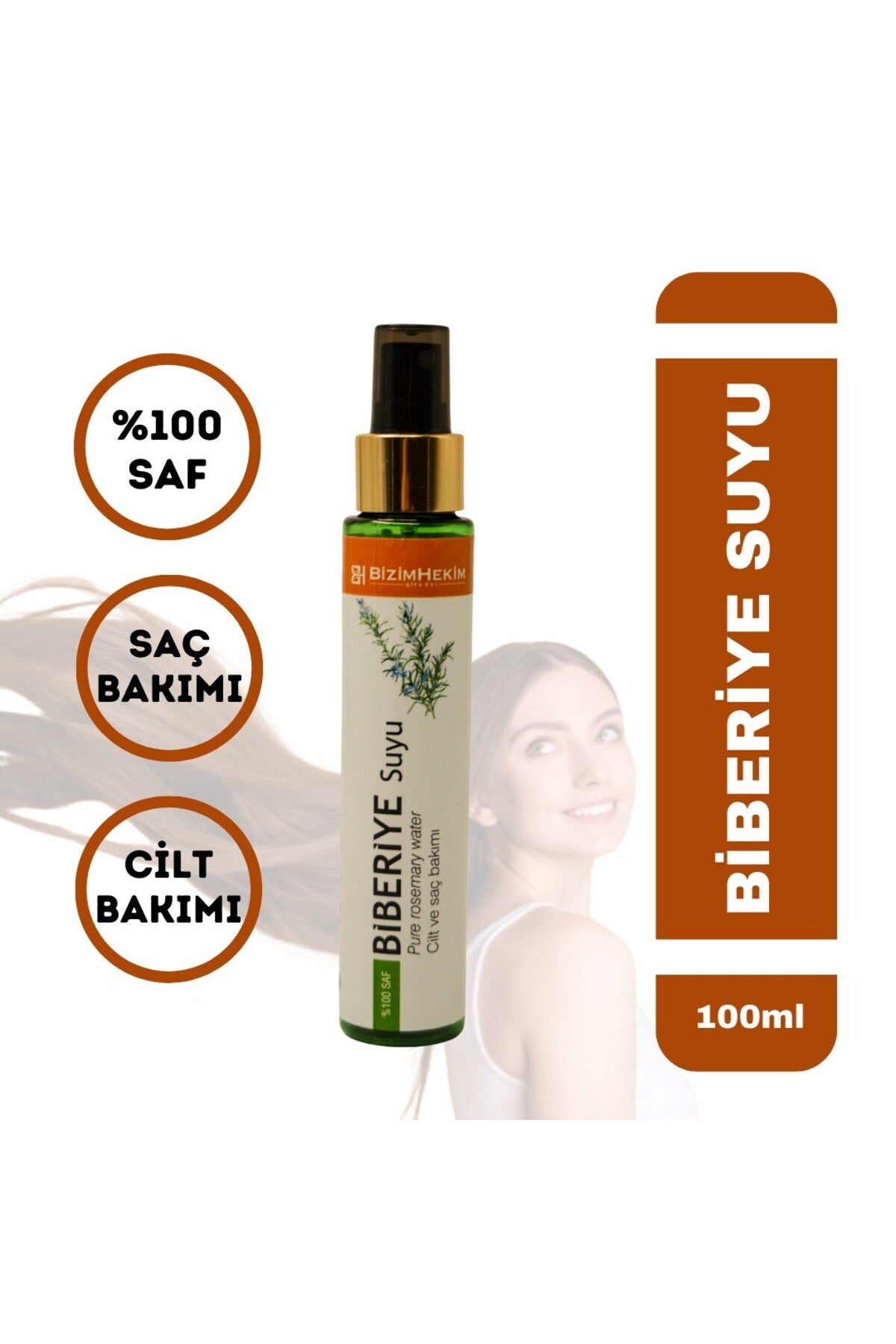 Biberiye Suyu Dökülme Karşıtı Ve Hızlı Saç Uzatma & Dökülme Karşıtı %100 Saf Biberiye Suyu 100 ml