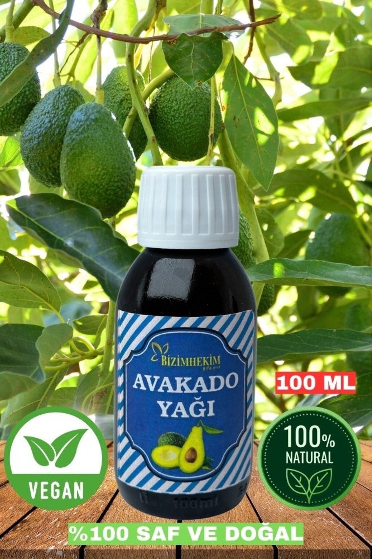 Avokado Yağı %100 Soğuk Sıkım Cam Şişe Avakado Yağı Doğal 100 ml Avocado Oil