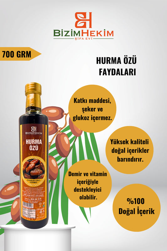 Hurma Özü 700 gr %100 Doğal- Şeker Glukoz Katkısız Renklendirici İçermez