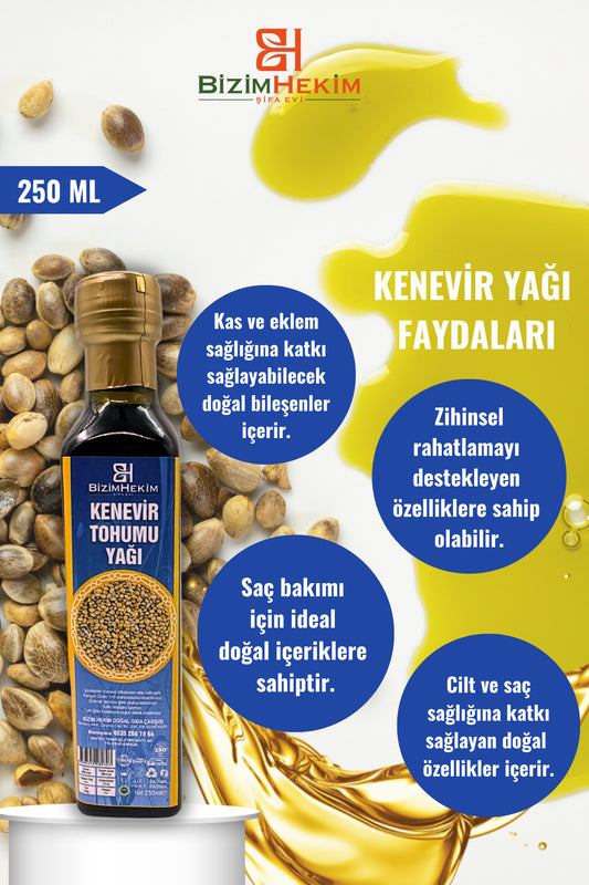 Kenevir Yağı 250 ml – Doğal ve Soğuk Sıkım