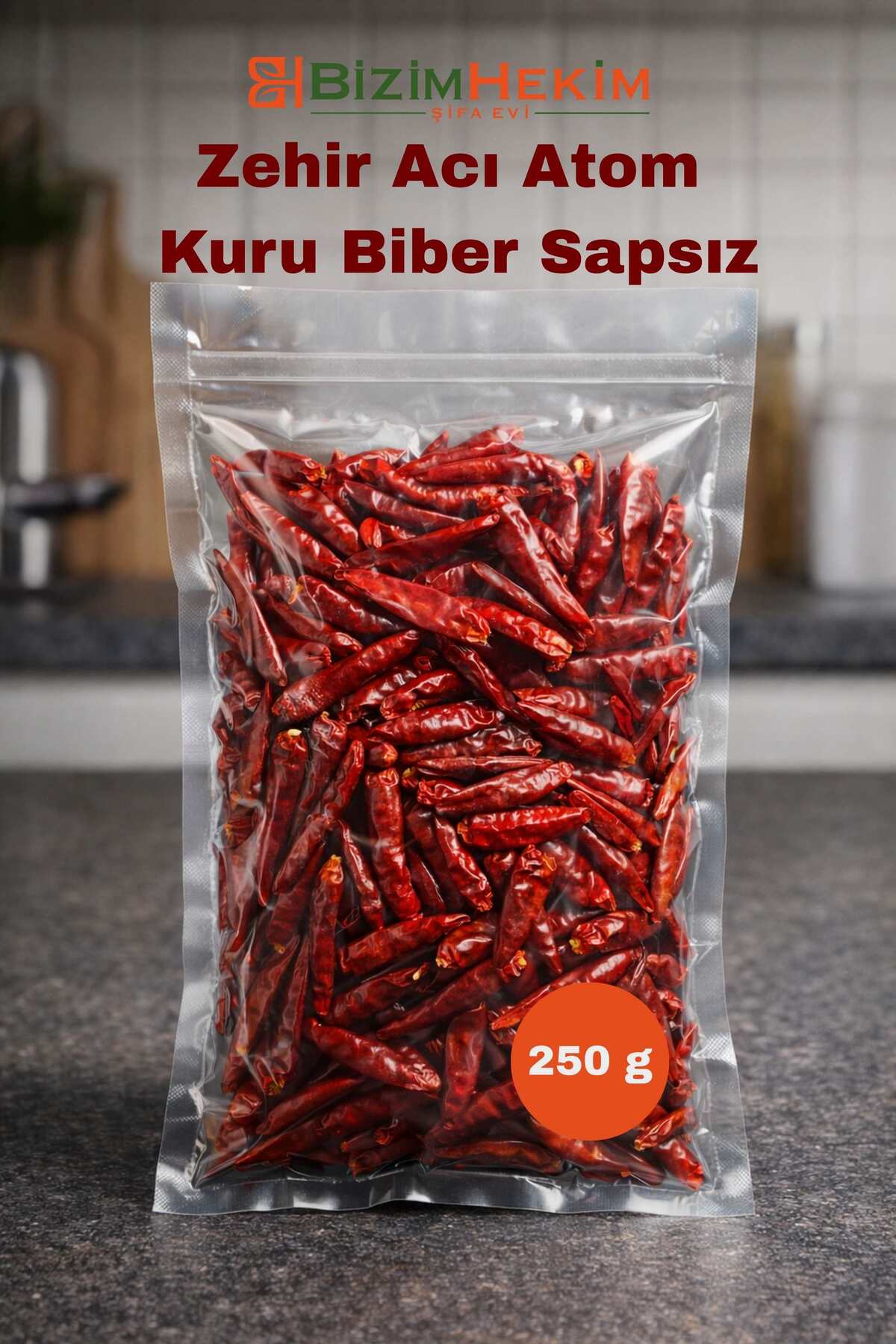 Atom Acı Biber – Kurutulmuş Mezelik Biber -Atom Mezelik Biber 250g