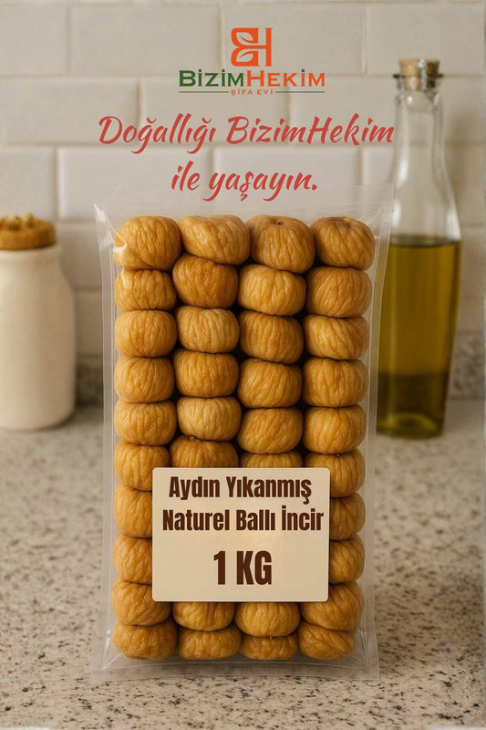 Aydın Yöresi Yıkanmış Naturel Ballı İncir 1 KG - %100 Doğal Katkısız