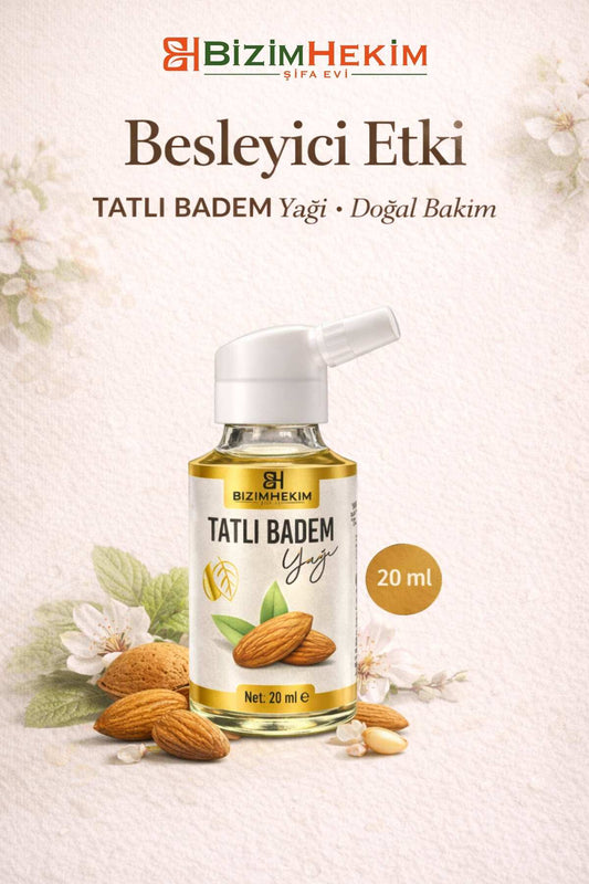 BizimHekim Tatlı Badem Yağı 20 ml Doğal Bakım Yağı