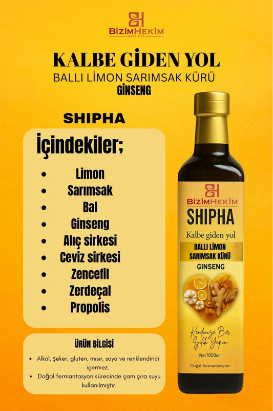 Kalbe Giden Yol Ballı Limon Sarımsak Kürü G İ N G S E N G L İ Shıpha 1000 ML