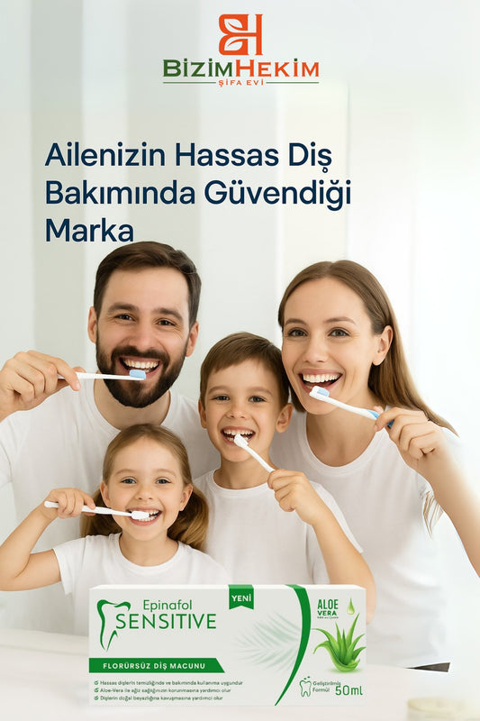 Aloe Vera Özlü Hassas Dişler İçin Florürsüz Beyazlatıcı Diş Macunu 50ml