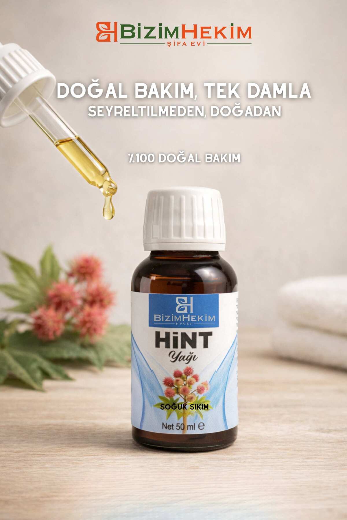 Hint Yağı Soğuk Sıkım 50 ML (Castor Oil) %100 Saf,Doğal Ve Katkısız