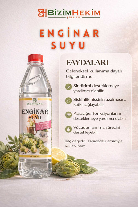 BizimHekim Enginar Suyu %100 Doğal Su Buharı Distilasyonu 1000 ml