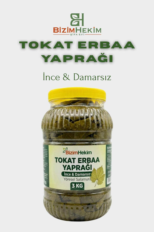 Tokat Erbaa Yaprağı İnce & Damarsız Yöresel Salamura 3 KG