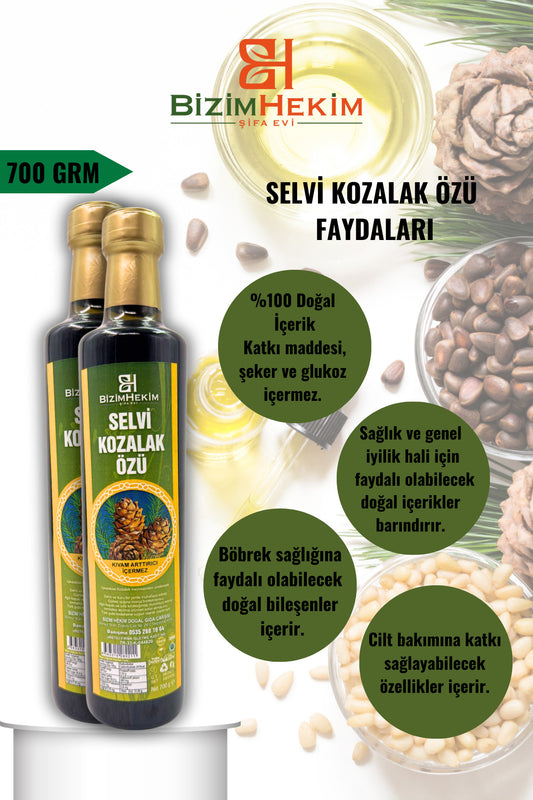 Selvi Kozalak Özü 700 gr %100 Doğal- Şeker Glukoz Katkısız Renklendirici İçermez