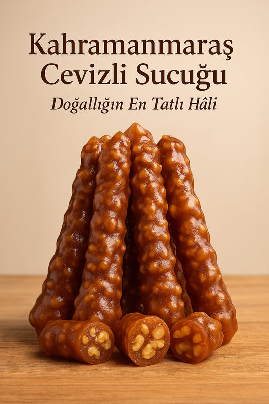 Kahramanmaraş Cevizli Sucuğu 1 KG | Katkısız, El Yapımı, Doğal Yöresel Tatlı