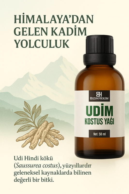 UDİM Udi Hindi (Kostus) Yağı 50 ml – Çörekotu Yağı Emilimli, %100 Doğal & Katkısız