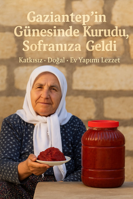 Gaziantep Güneşte Kurutulmuş Acı Biber Salçası 5 KG | Ev Yapımı Katkısız Doğal Köy Salçası