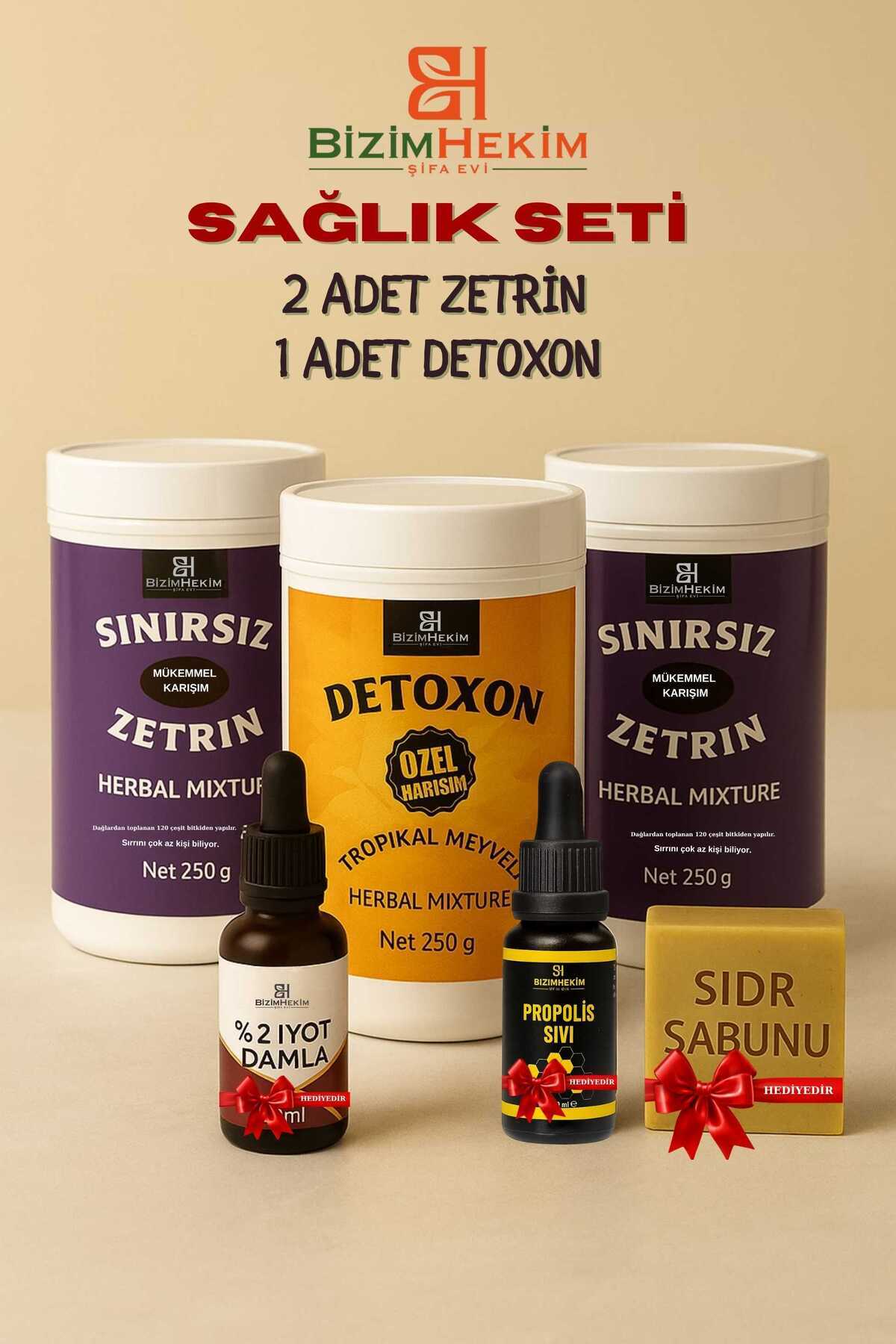 Zetrin Sınırsız Karışım 2 Adet Detoxon Tropikal Meyveli 1 adet 250 Gr x3