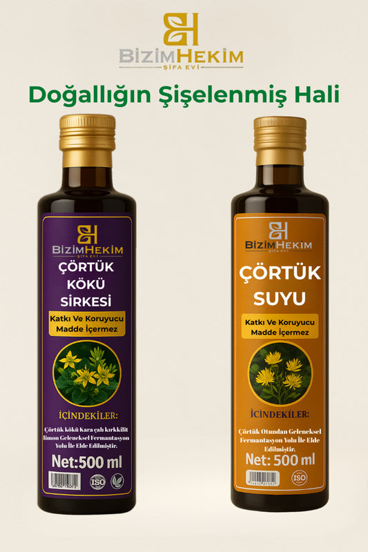 Bitkisel Çörtük Sirkesi & Çörtük Suyu 500 ml–Fermente Destek-Vücut Arınmasına Yardımcı İkili Paket