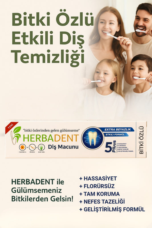 Bitki Özlü Florürsüz Hassas Dişler İçin Extra Beyazlık Diş Macunu 50ml