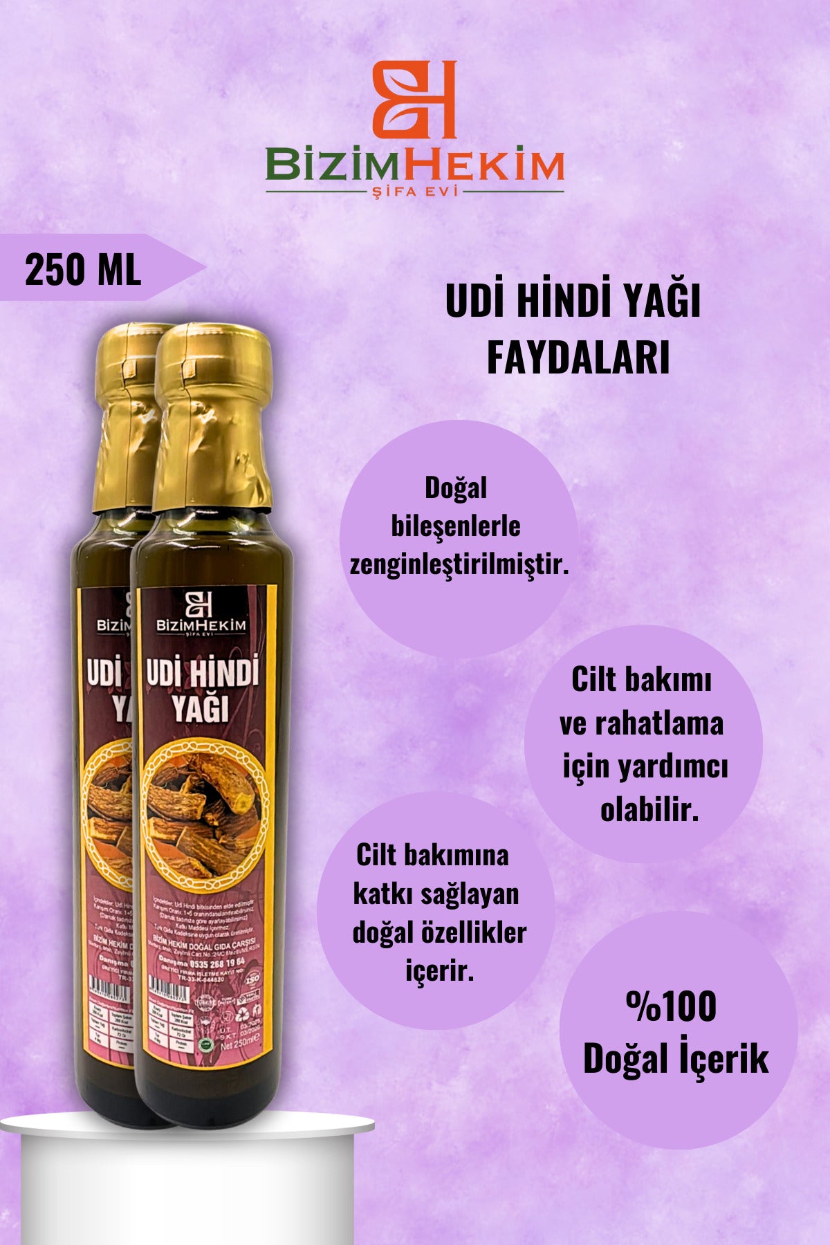 Udi Hindi Yağı 250 ml – Doğal ve Soğuk Sıkım